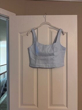Banana Republic Pale Blue Cropped Tank Top.
